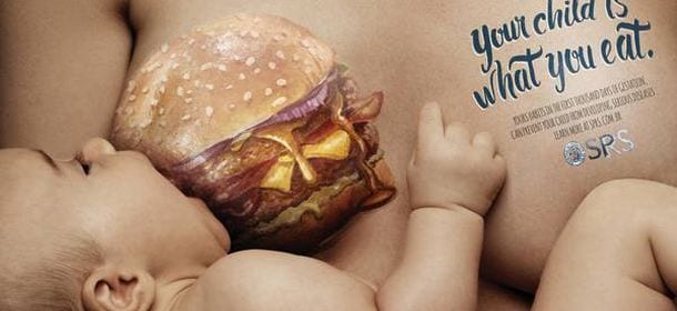 "Tuo figlio è ciò che mangi": campagna choc contro il cibo spazzaturav