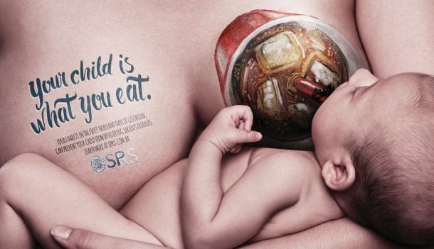 “Tuo figlio è ciò che mangi”: campagna choc contro il cibo spazzatura