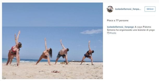 Isola dei Famosi 2016: Simona Ventura dà lezioni di yoga a tutti i concorrenti