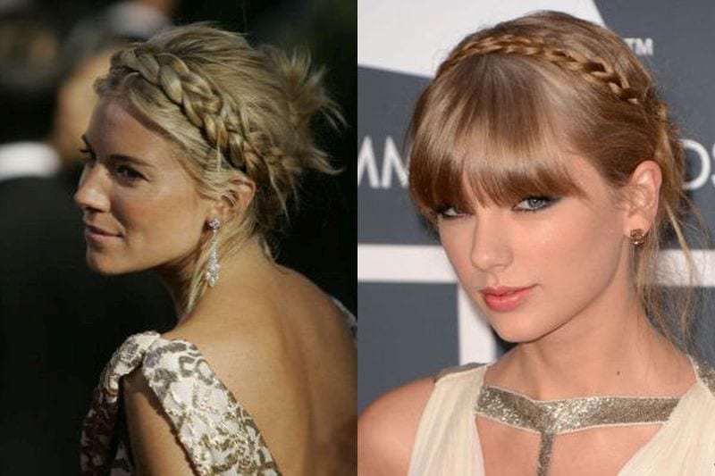 Le trecce a cerchietto sfoggiate da Sienna Miller e Taylor Swift