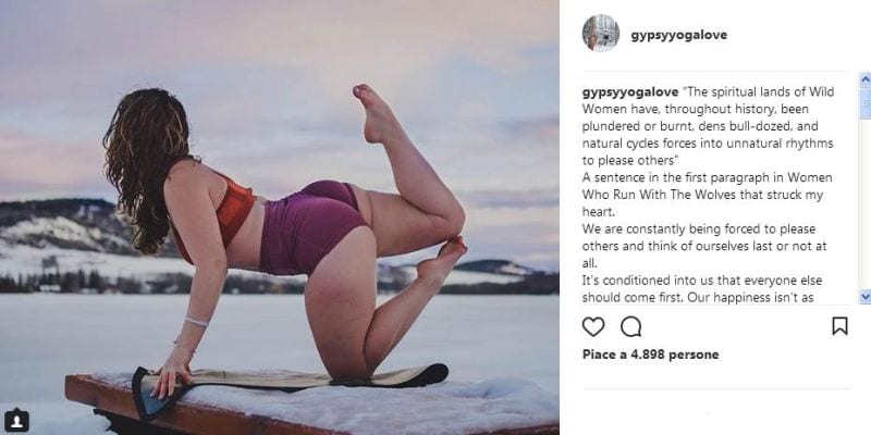 Sexy yoga sulla neve: modella curvy invita così ad accettare tutte le taglie
