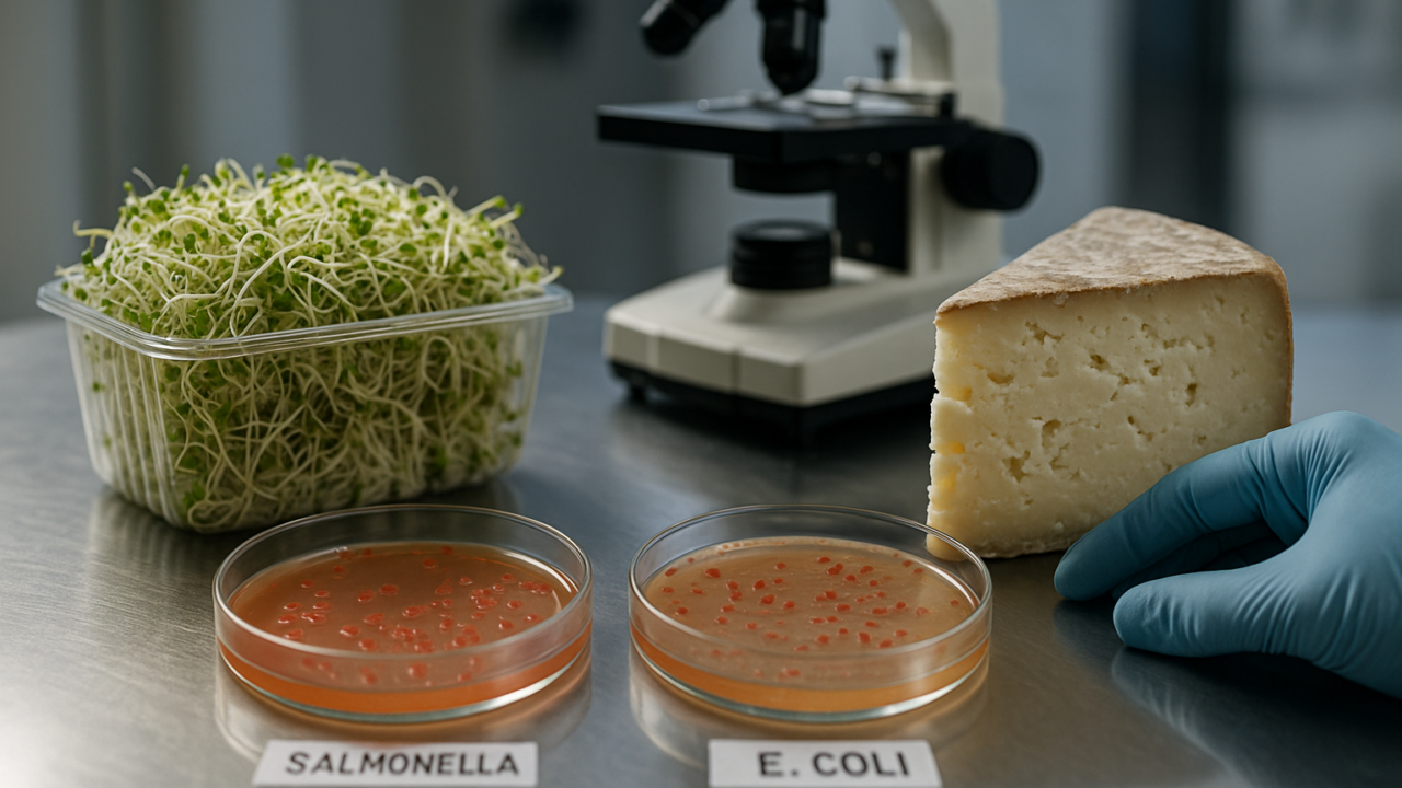 Focolai alimentari in Europa 2026: salmonella nei germogli e E. coli nel formaggio a latte crudo