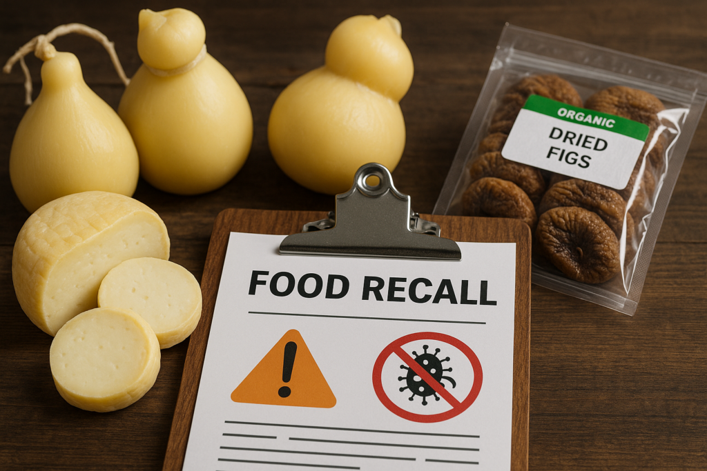 Richiami alimentari luglio 2026: E. coli nel caciocavallo e ocratossina nei fichi bio