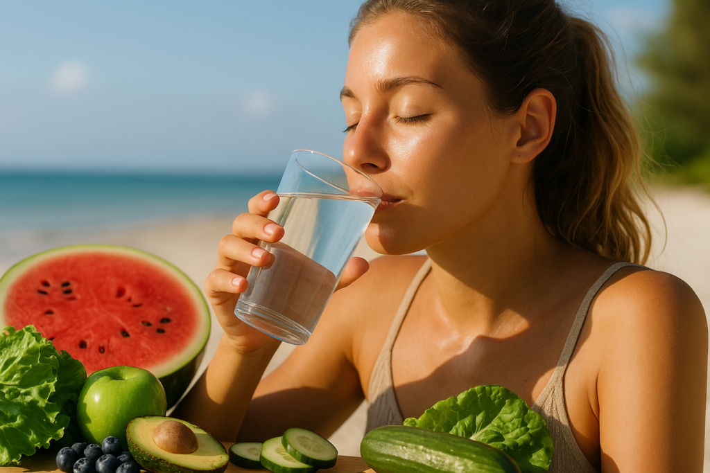 idratazione pelle estate — Idratazione da dentro: bevande e alimenti che nutrono la pelle d'estate