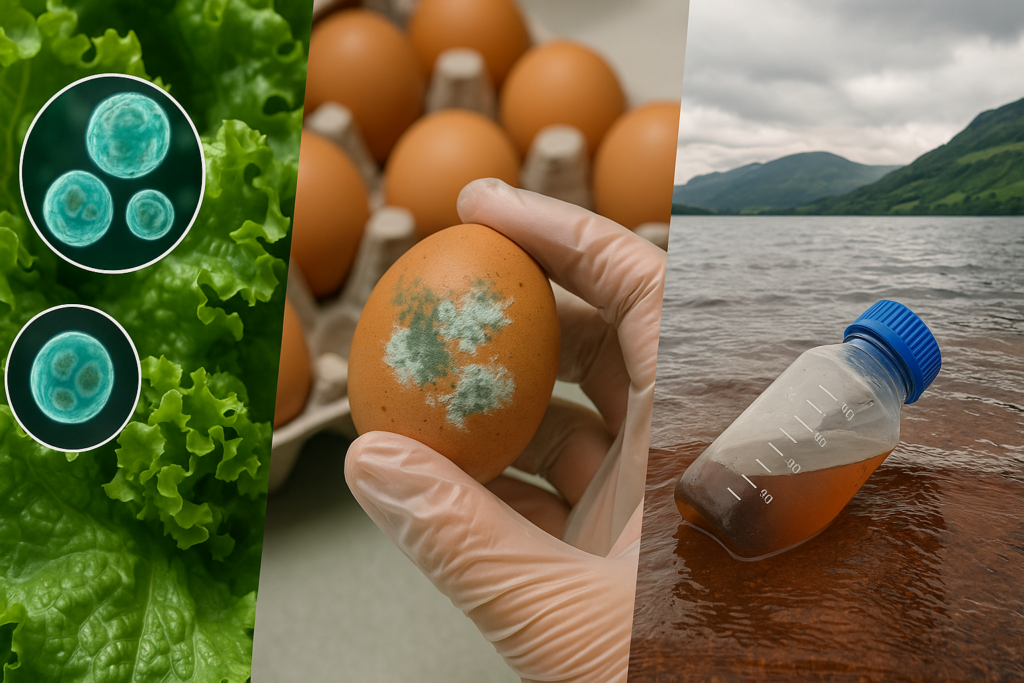 Contaminazioni alimentari 2026: Cyclospora negli USA, Salmonella nelle uova, formaldeide negli allevamenti scozzesi