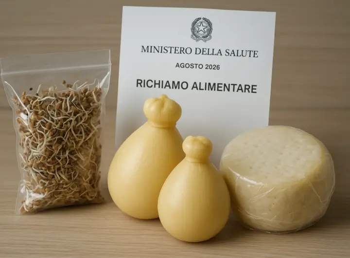 Richiami alimentari agosto 2026: E. coli STEC in semi bio, formaggi e frutta secca
