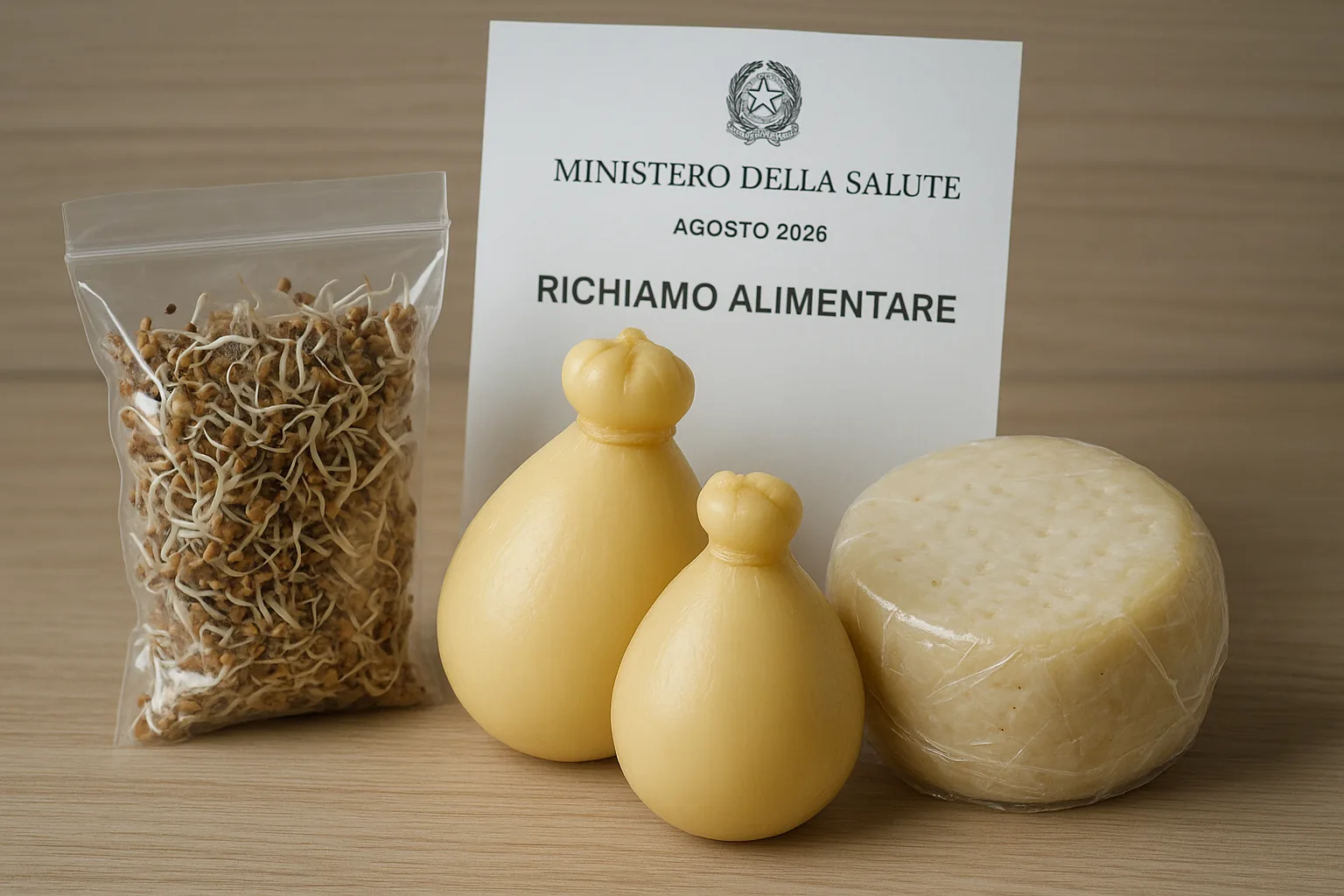 Richiami alimentari agosto 2026: E. coli STEC in semi bio, formaggi e frutta secca
