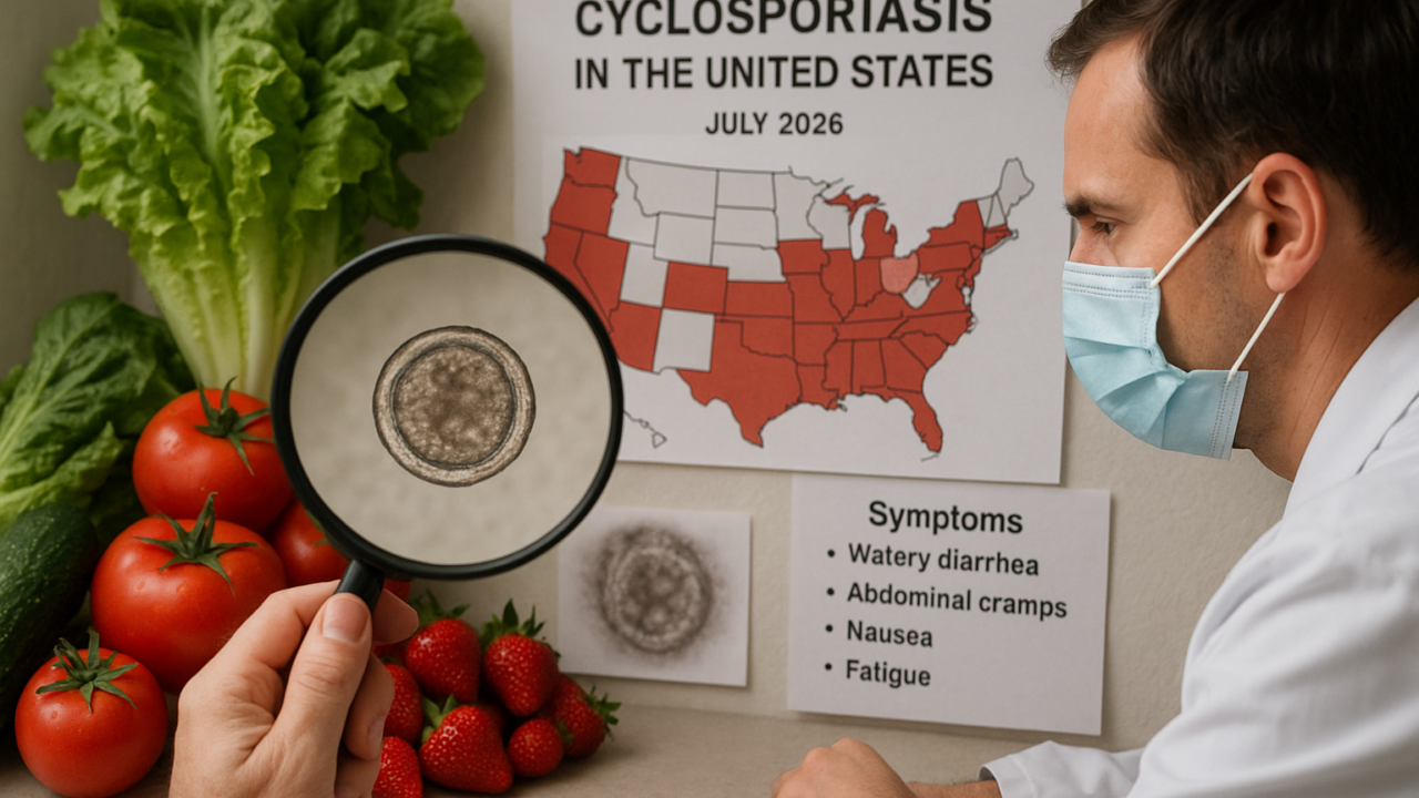Epidemia di ciclosporiasi negli USA (luglio 2026): quasi 3mila casi e il ruolo dei tagli ai CDC