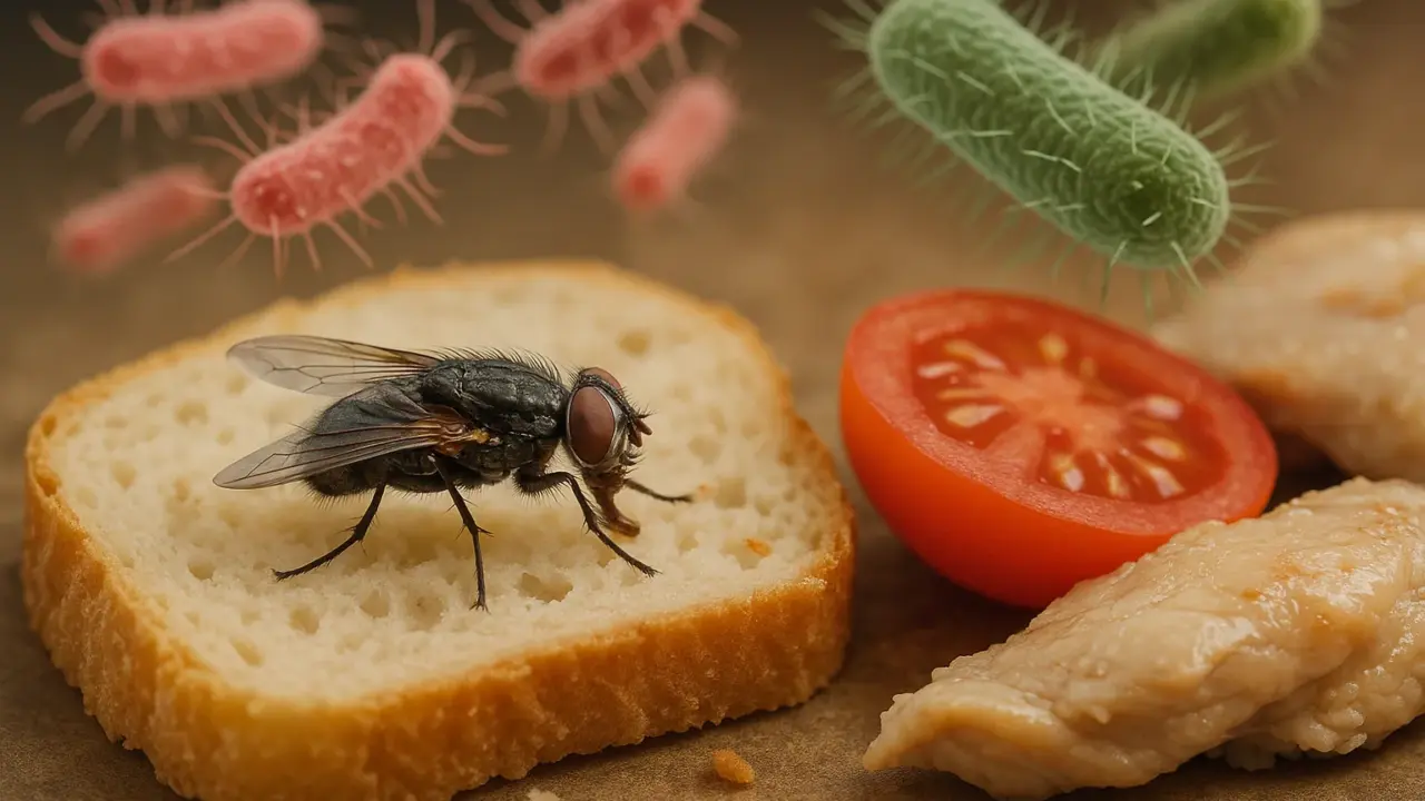 Mosche sul cibo: non solo fastidio, trasportano Salmonella e batteri pericolosi