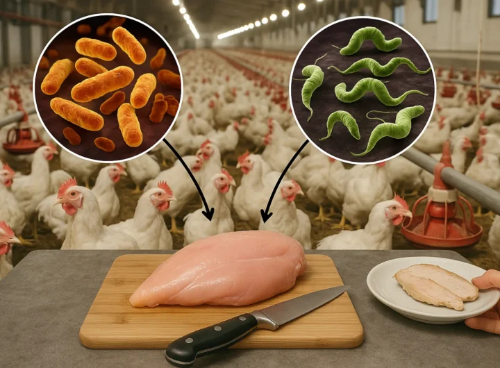 Salmonella e Campylobacter negli allevamenti intensivi di polli: i rischi per la tavola italiana nel 2026