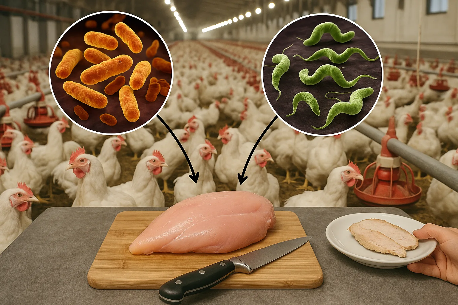 Salmonella e Campylobacter negli allevamenti intensivi di polli: i rischi per la tavola italiana nel 2026