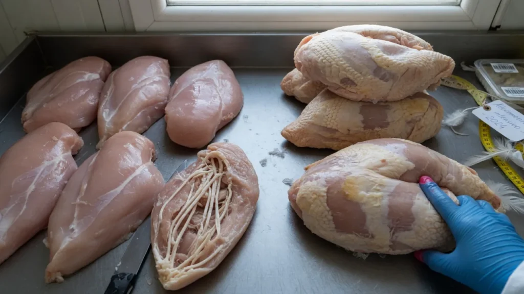 Il pollo 'turbo': 3 chili in 42 giorni, ma il petto si riempie di grasso e acqua