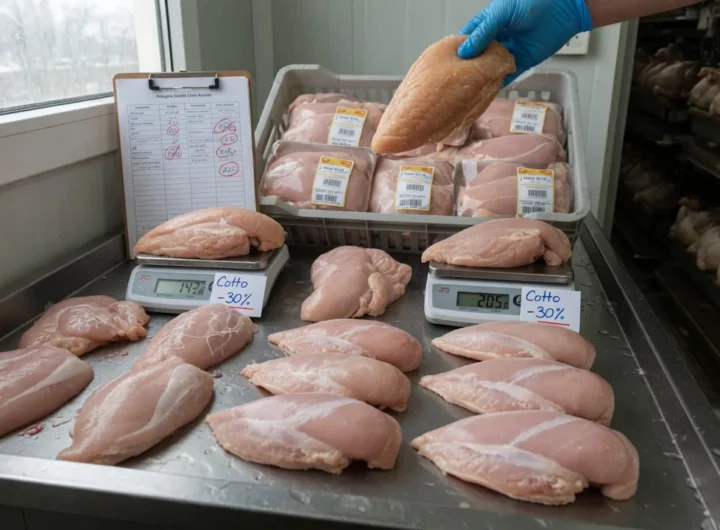 Il pollo da allevamento intensivo: perché il petto si riempie di grasso e acqua